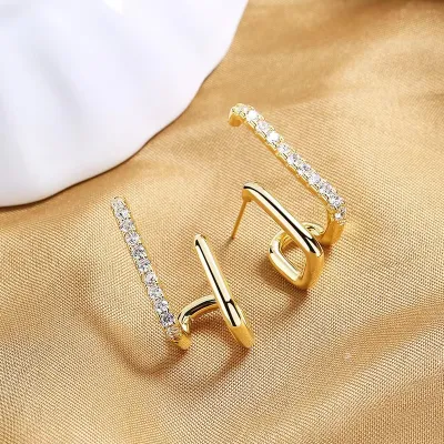 Double Layer Design Geometric Stud Earrings